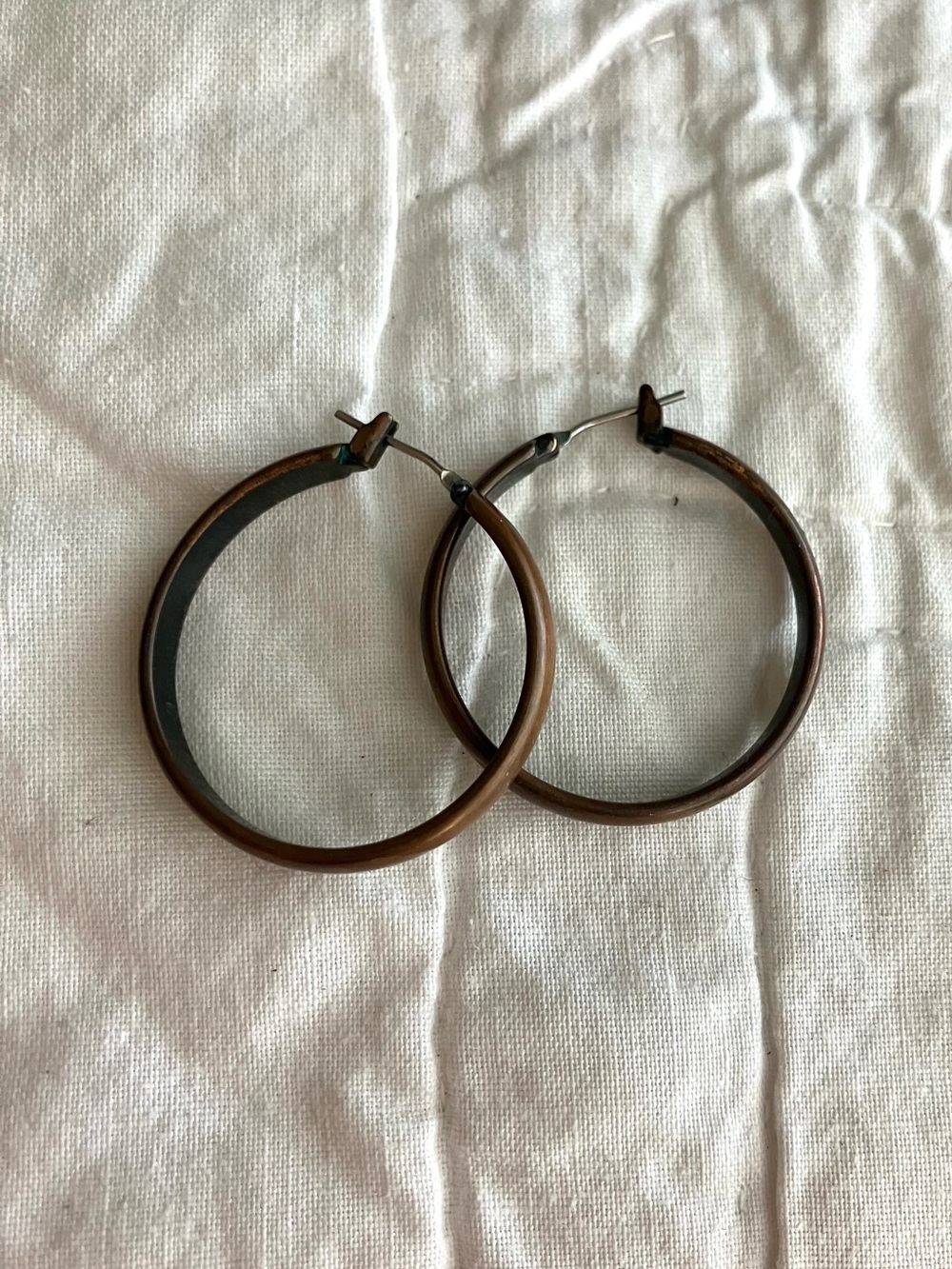 Vintage Dark Brown 70s Hoop earrings